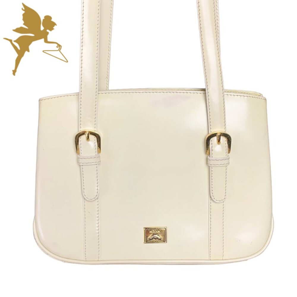 VINTAGE MOSCHINO Redwall Patent Leather Bag With Monogram Top Clasp